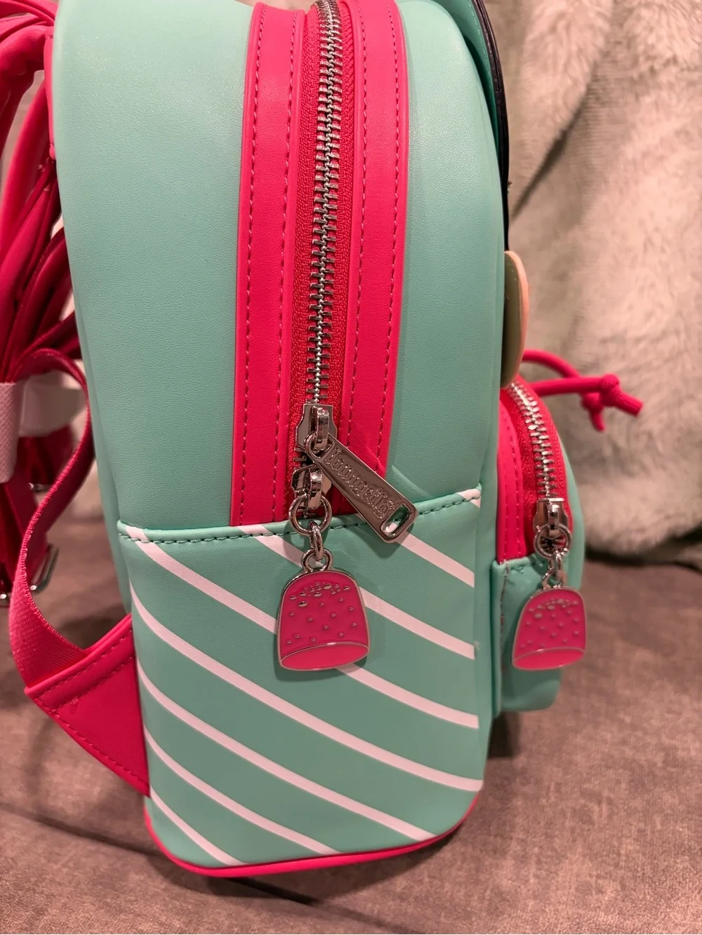 Loungefly Mint and Pink Venellope Mini Backpack